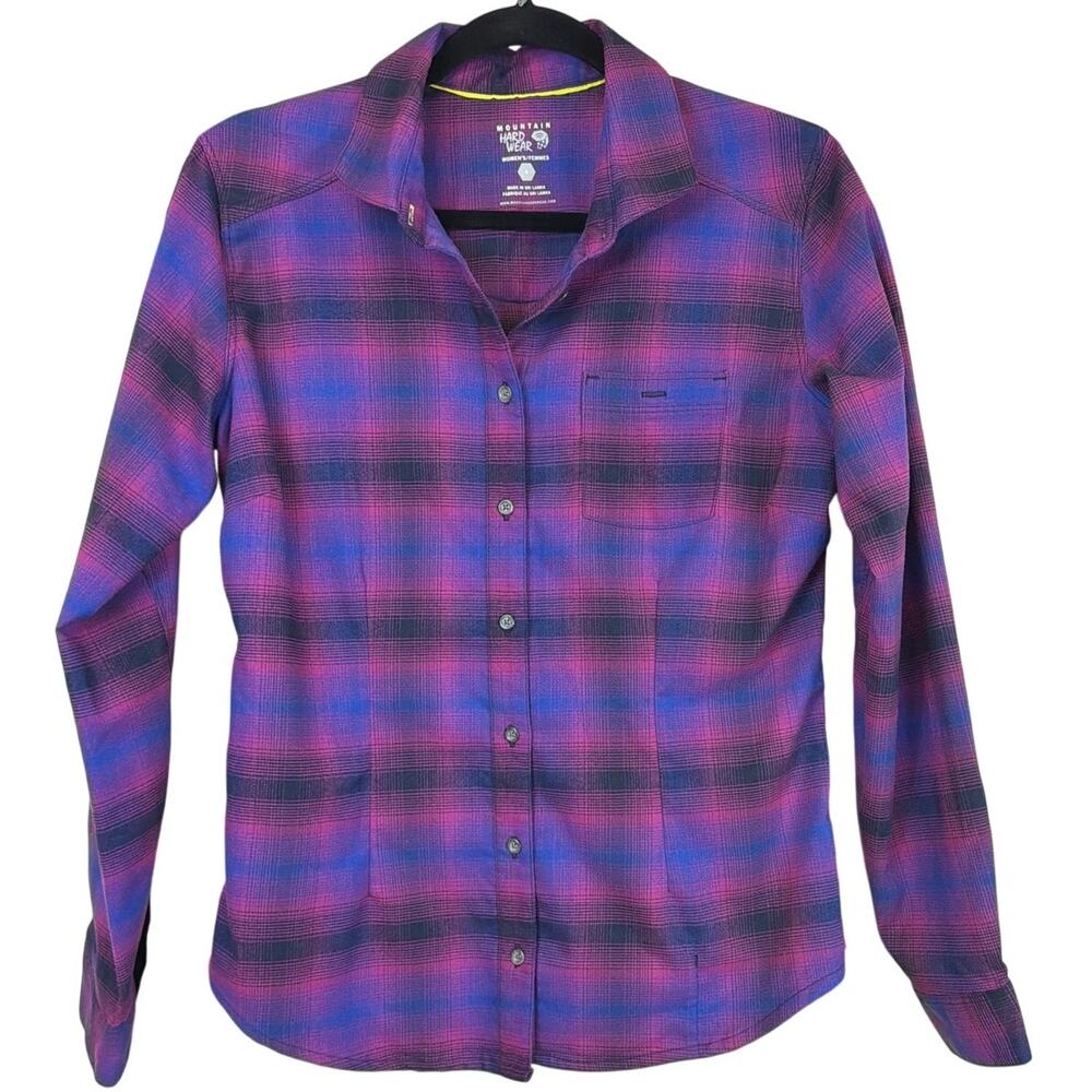 Mountain Hardwear Purple Plaid Button Up Outdoor Top Size 6